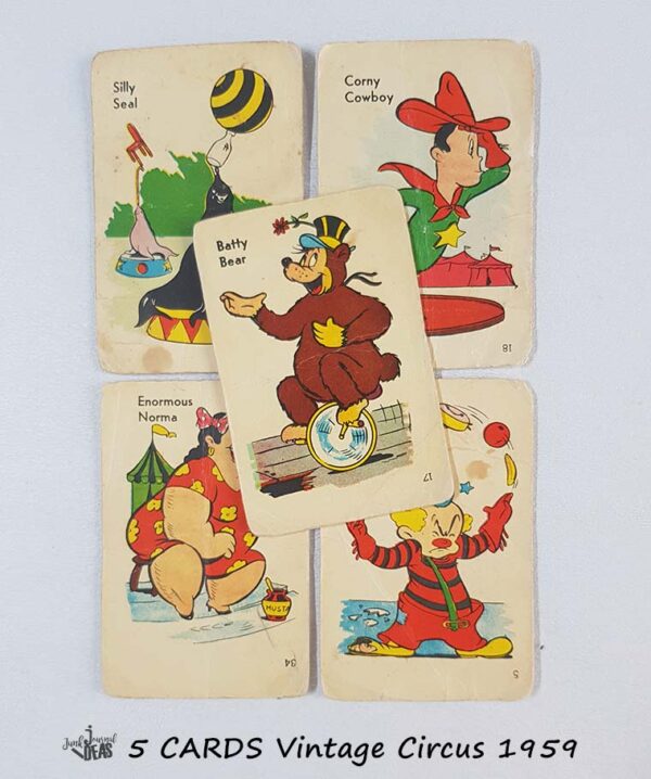 Vintage old maid circus edition cards